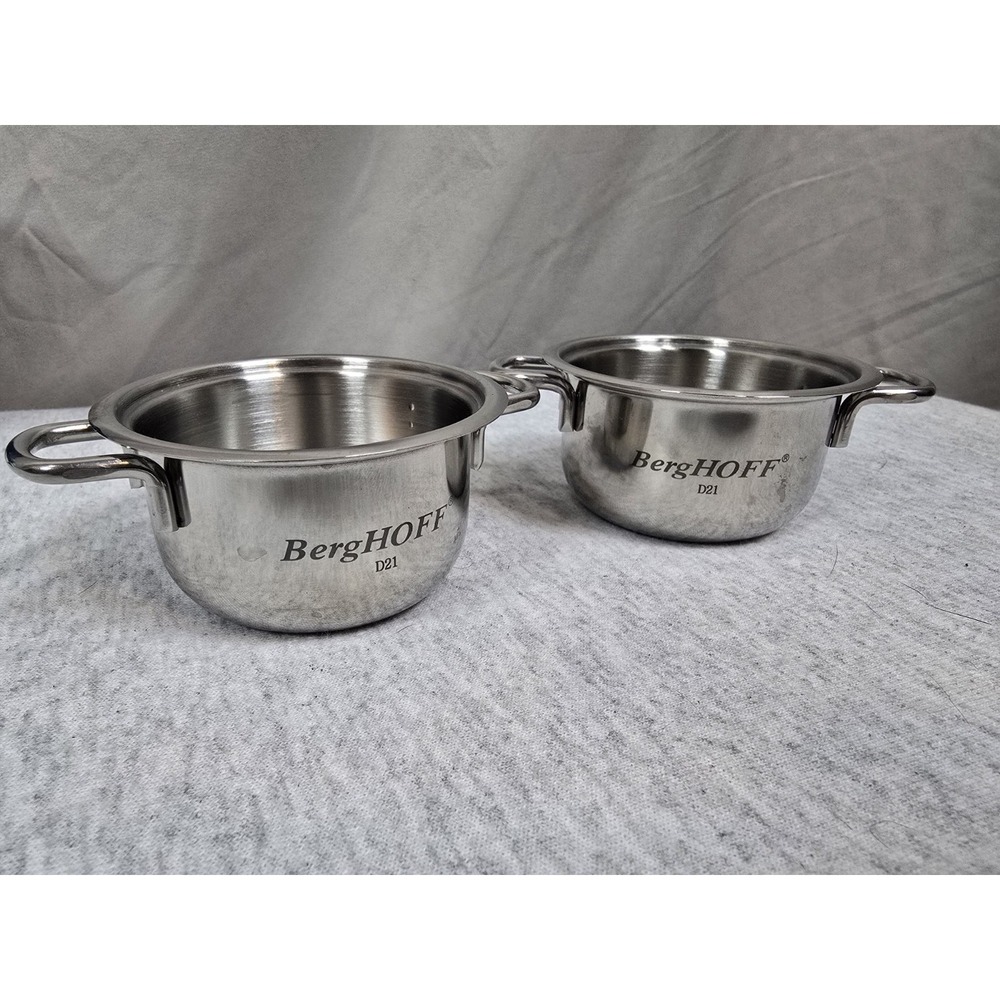 Set Of 2 BergHOFF 18/10 stainless steel mini pots with‎ a mirror finish 2.5"